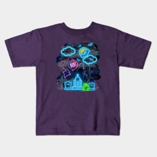 Eerie Neon Nocturne Kids T-Shirt